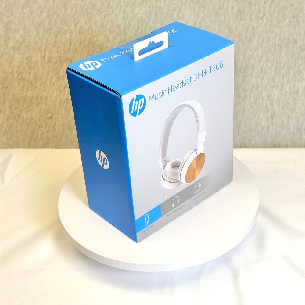 HP Music Headset DHH-1206 White Gold Wired Over-Ear Headphones with Microphone